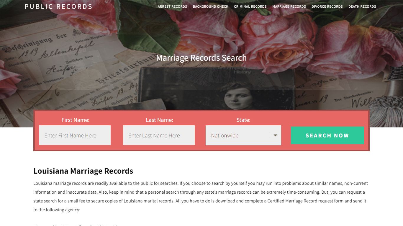 Louisiana Marriage Records | Enter Name and Search. 14Days Free